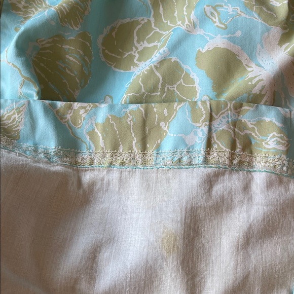 VINTAGE SHIFTS INTERNATIONALE OF MIAMI Sleeveless Floral Dress in Blue and Gold - Picture 6 of 7